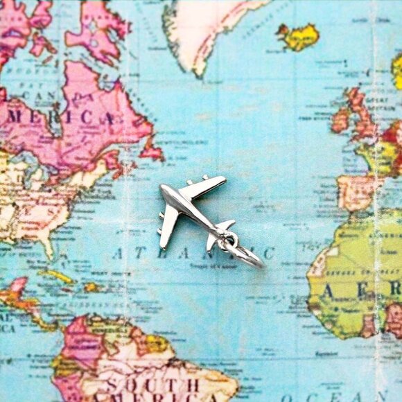 Mini Airplane Necklace Silver 925 by Jet Set Candy - Picture 4 of 7